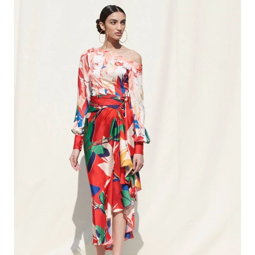Satin top and Wrap Skirt